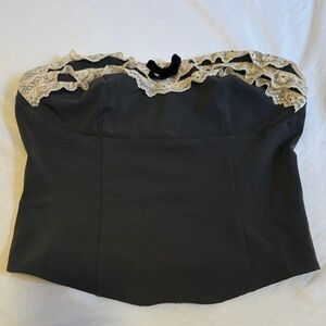 Urban Outfitters Black Lace Trim Top